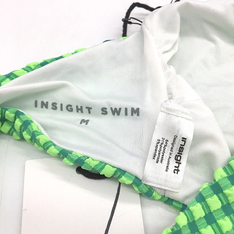 Insight Green Ginham 2 Way Bandeau Gold Clasp Bikini Top Size M NEW - Image 5