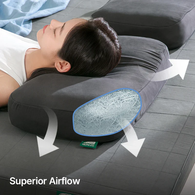 MONGZE Ergo Airnet Pillow Max Airflow 100% Washable Height Adjustable Grey NEW - Image 4