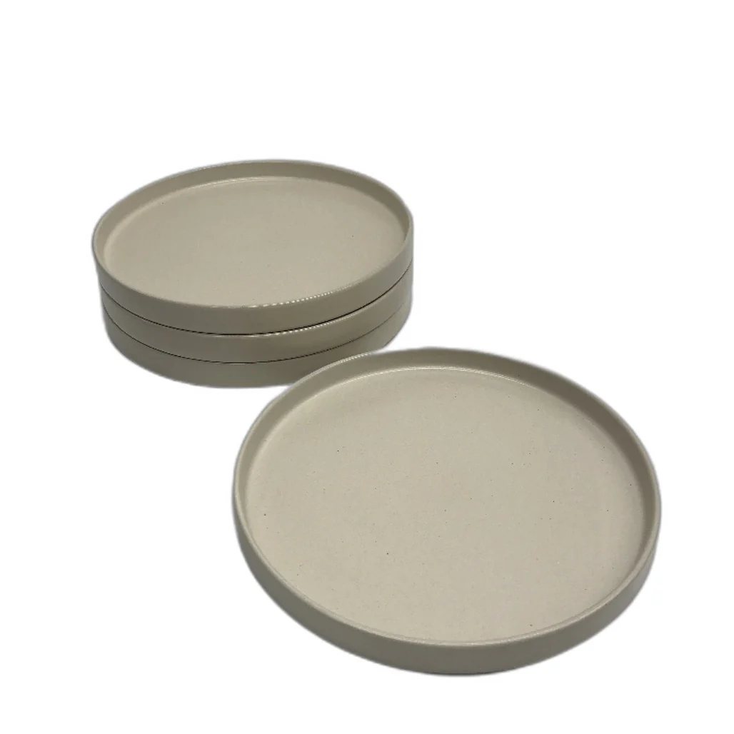 MIAMIO Sierra 4PK 21CM Beige Matte Plate Stoneware Dishwasher Microwave Safe NEW - Image 2