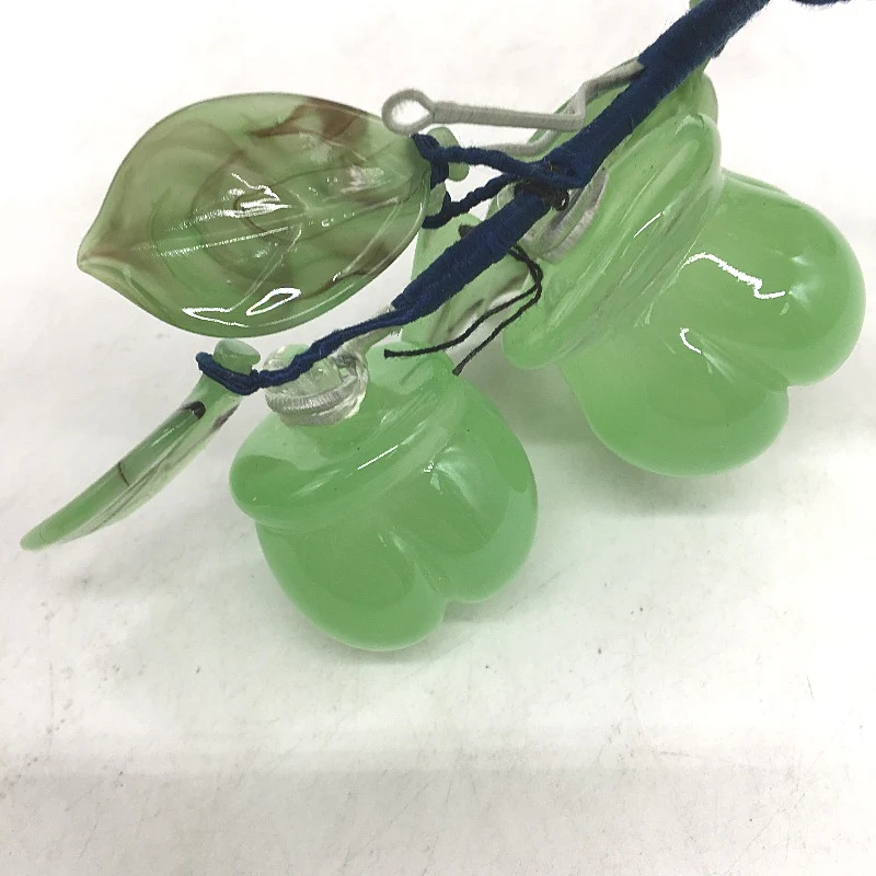 VINTAGE Chinese Jade Green Coloured Glass Fruit Decorative Strand - Image 3