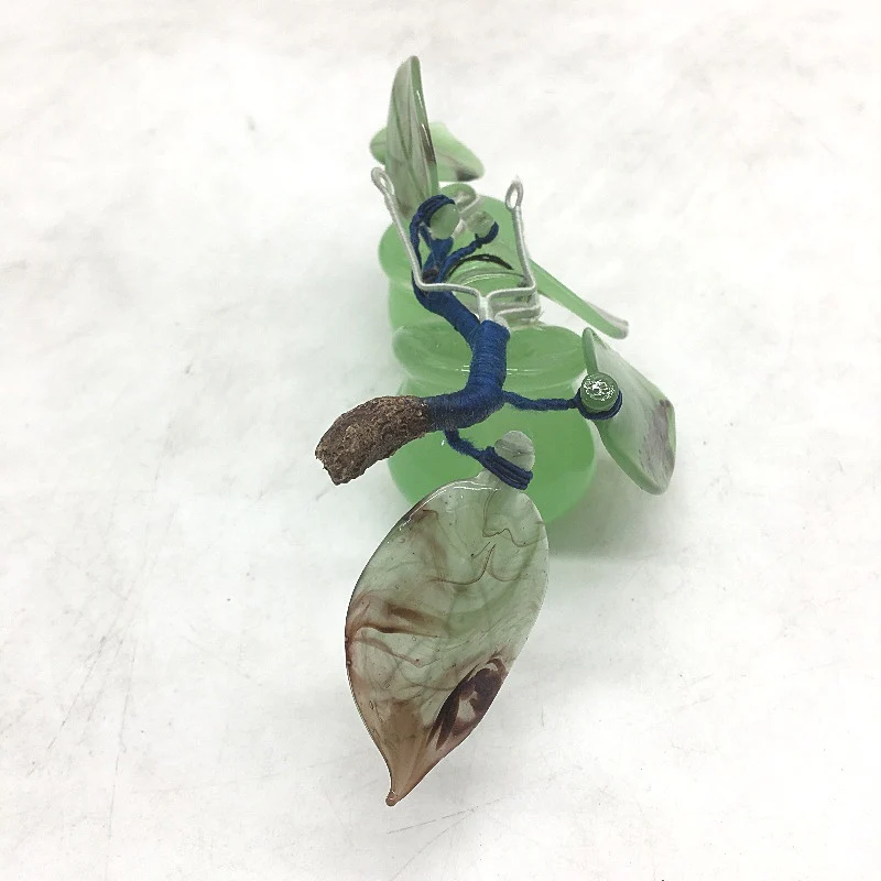 VINTAGE Chinese Jade Green Coloured Glass Fruit Decorative Strand - Image 4