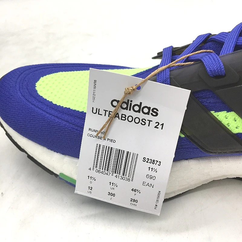 Adidas Ultraboost 21 Royal Blue Running Course Sneakers Mens Size US 12 NEW - Image 4