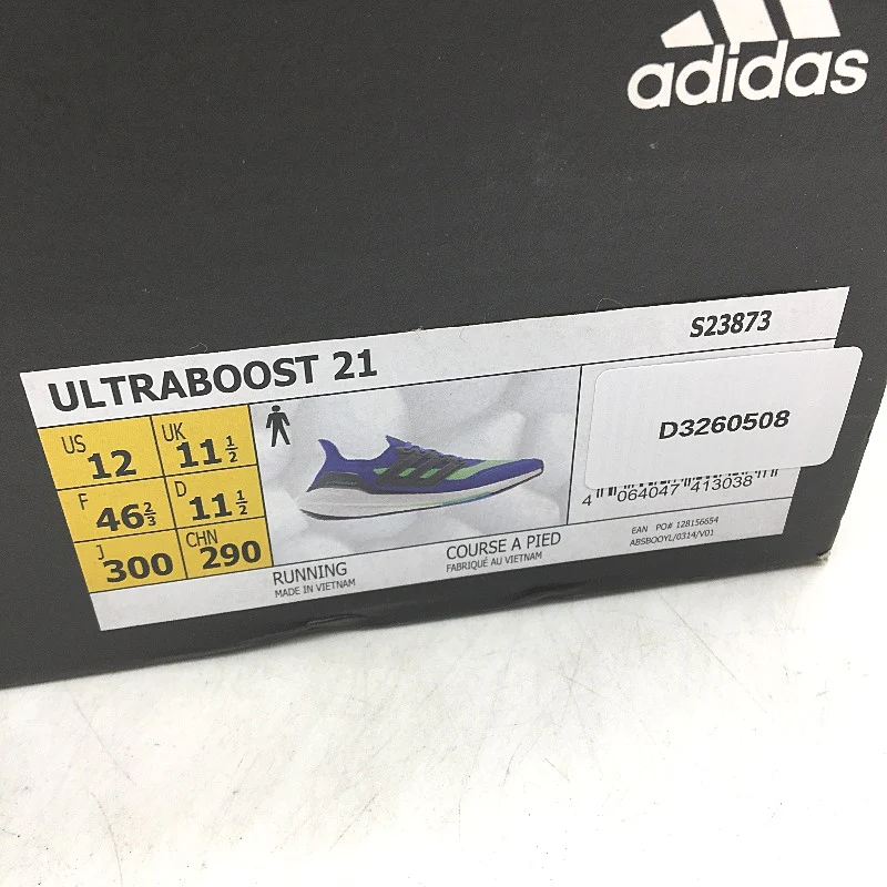 Adidas Ultraboost 21 Royal Blue Running Course Sneakers Mens Size US 12 NEW - Image 7