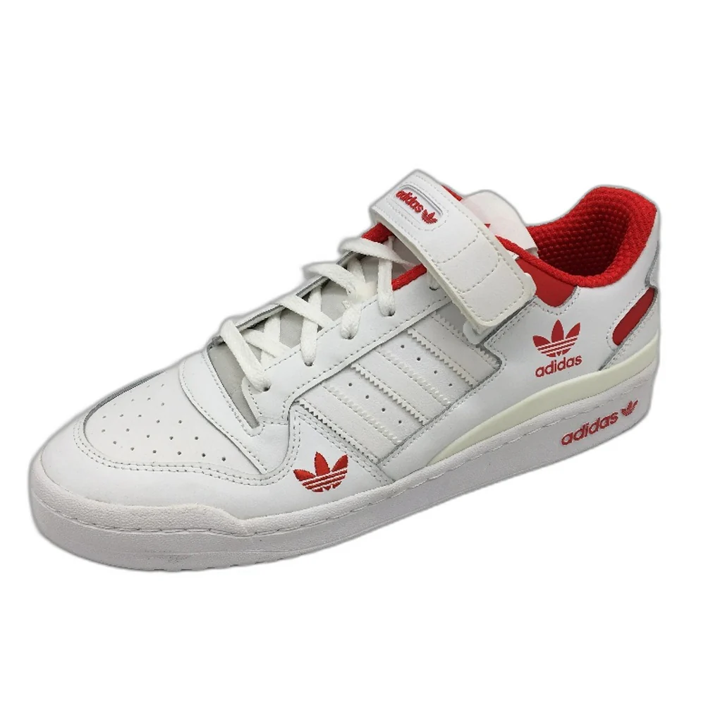 Adidas Forum Low White Leather Red Accent Sneaker Shoes Mens Size US 12 NEW