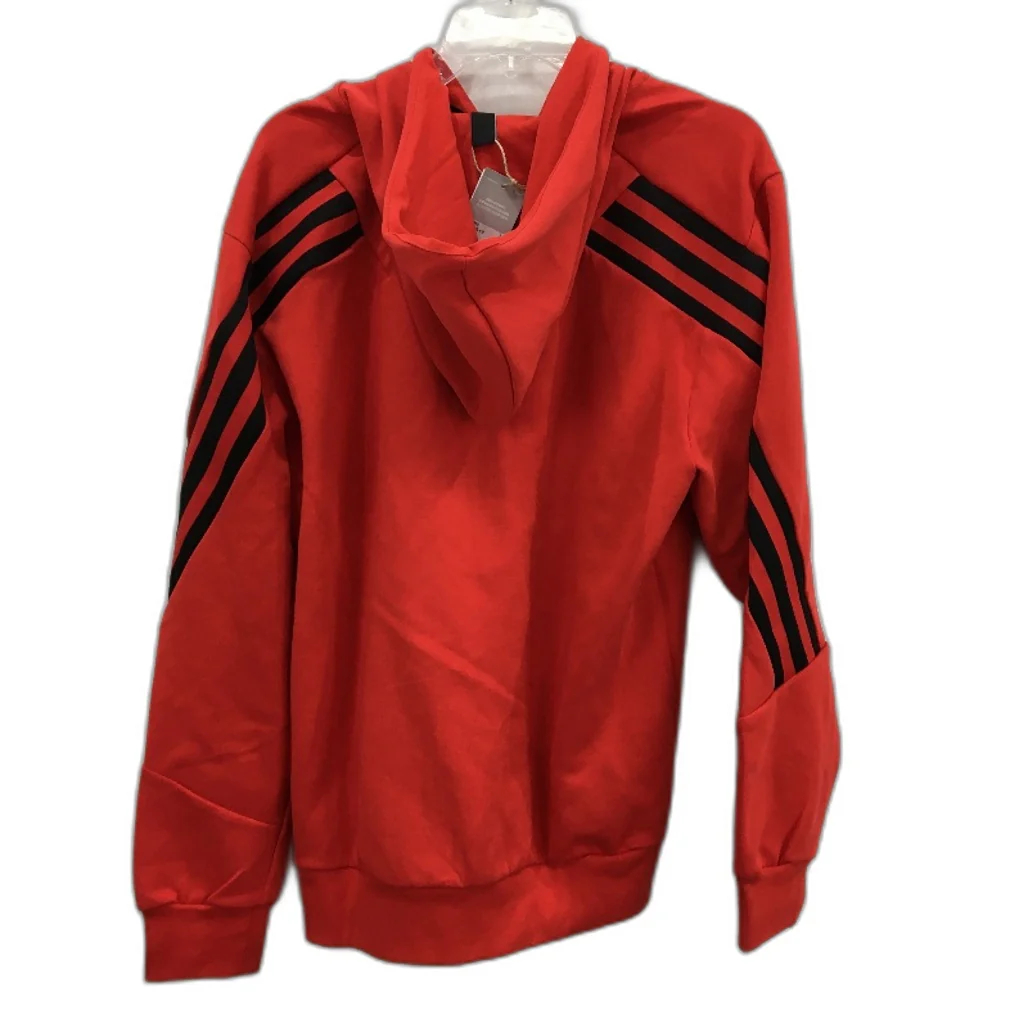 Adidas Future Icons Red 3 Stripes Full Zip Hoodie Mens Size Large NEW - Image 2