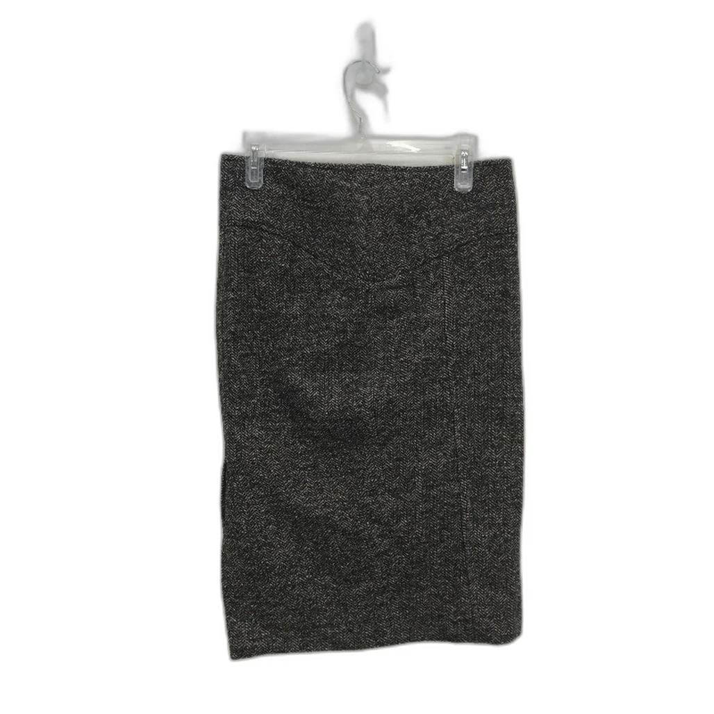 Zara Basic Tweed Herringbone Wool Blend Pencil Mini Skirt Ladies Size Small