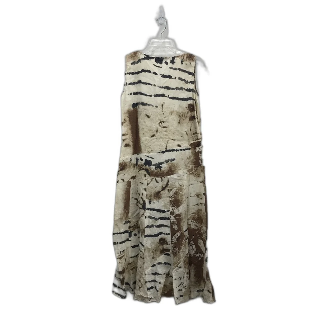 Sandra Steiner Abstract Earth Tone Sleeveless Midi Dress Ladies Size Medium - Image 2