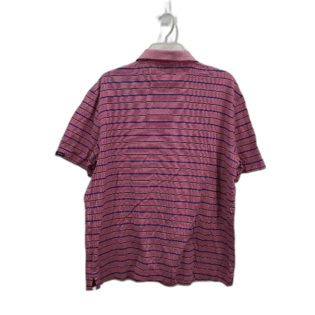 Gazman Pink Striped Double Mercerised Cotton Polo Shirt Mens Size Large - Image 2