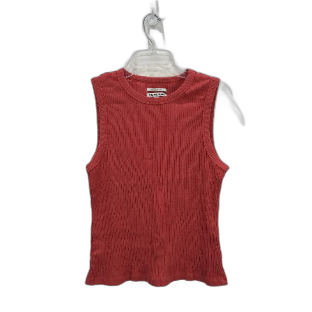 Country Road Australian Cotton Salmon Pink High Neck Rib Tank Ladies Size XL