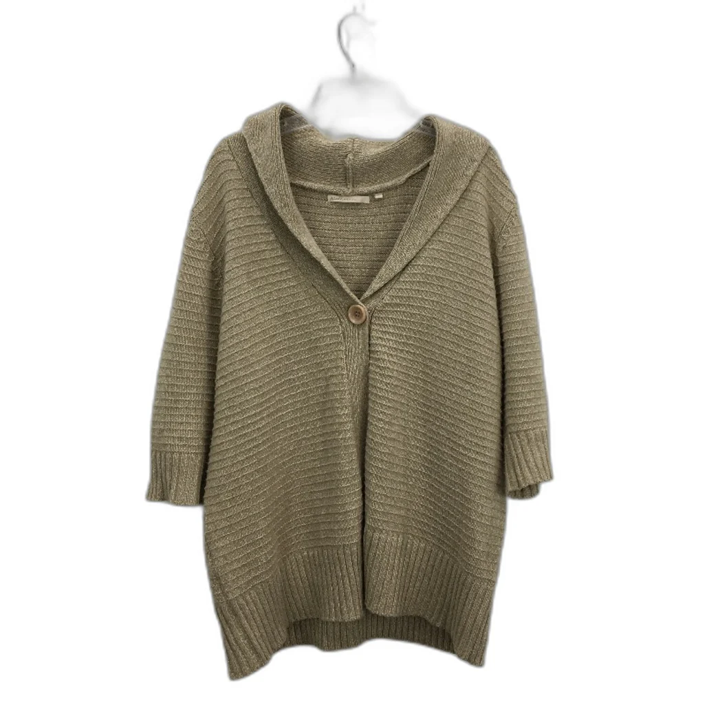 Nicole Woman Knitted Latte Brown Single Button Short Cardigan Ladies Size Large