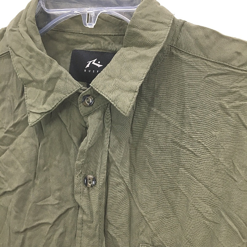 Rusty Short Sleeve Viscose Green Collared Button Up Top Ladies Size Medium - Image 5