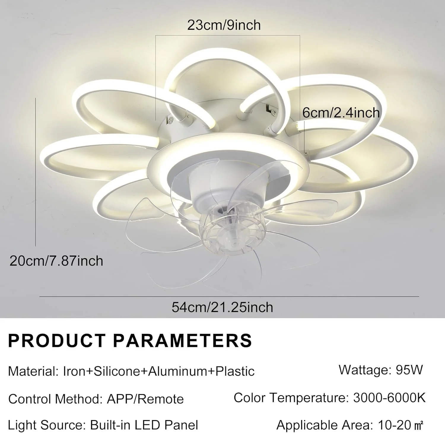 Jaycomey FS5239 White Rotating Ceiling Fan with Lights & Remote NEW - Image 4