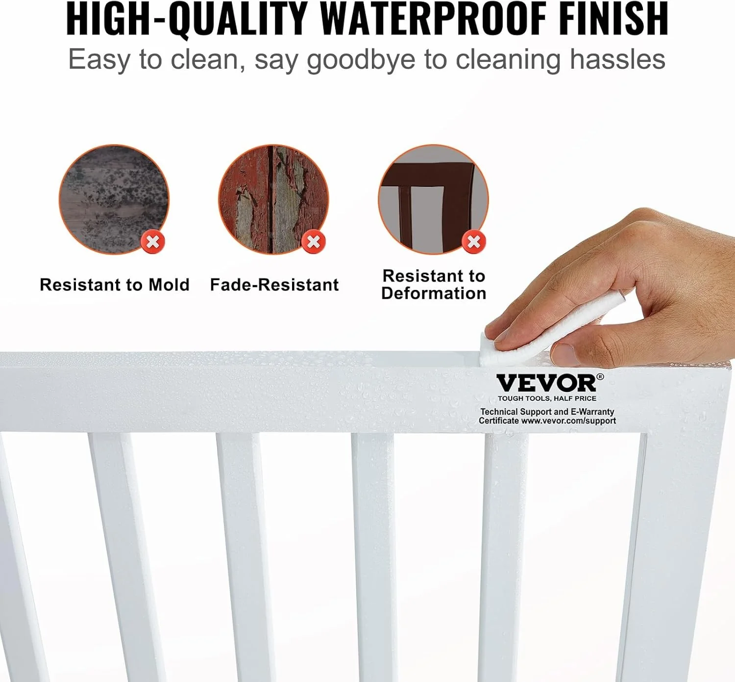 VEVOR JYW-8024 5 Panels Freestanding Expandable Pet Gate, 80" Wide Foldable NEW - Image 6