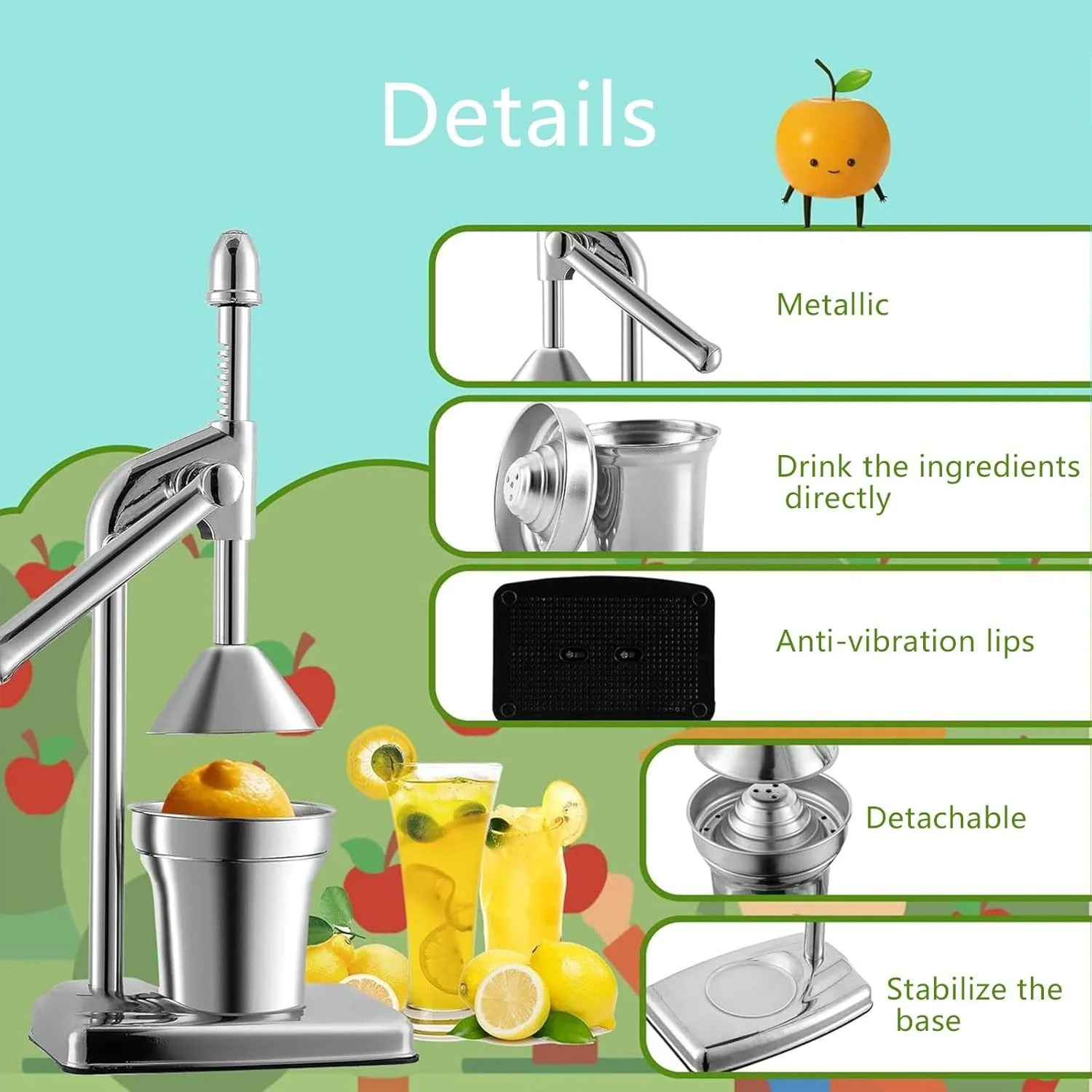 AnnuoYi Orange Citrus Juicer for Lemons, Limes, Pomegranate, and Oranges NEW - Image 4