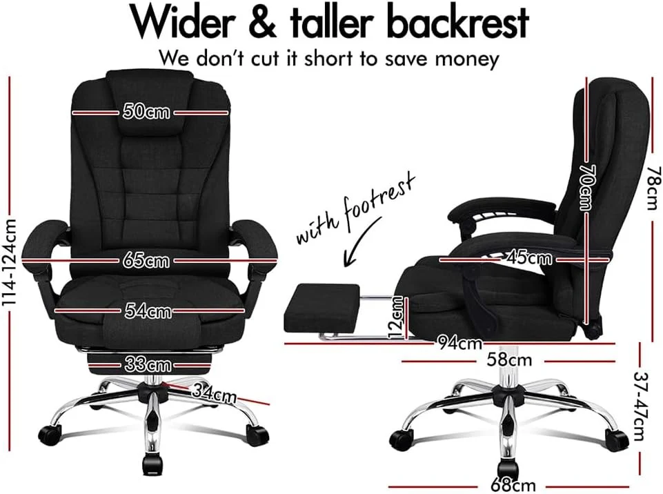 ALFORDSON Executive Office Chair with Massage and Heated Seat, Fabric Green NEW - Image 3