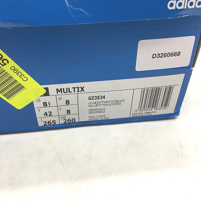 Adidas Originals Multix Vivid Red & White Stripe Sneakers Mens Size US 8.5 NEW - Image 7