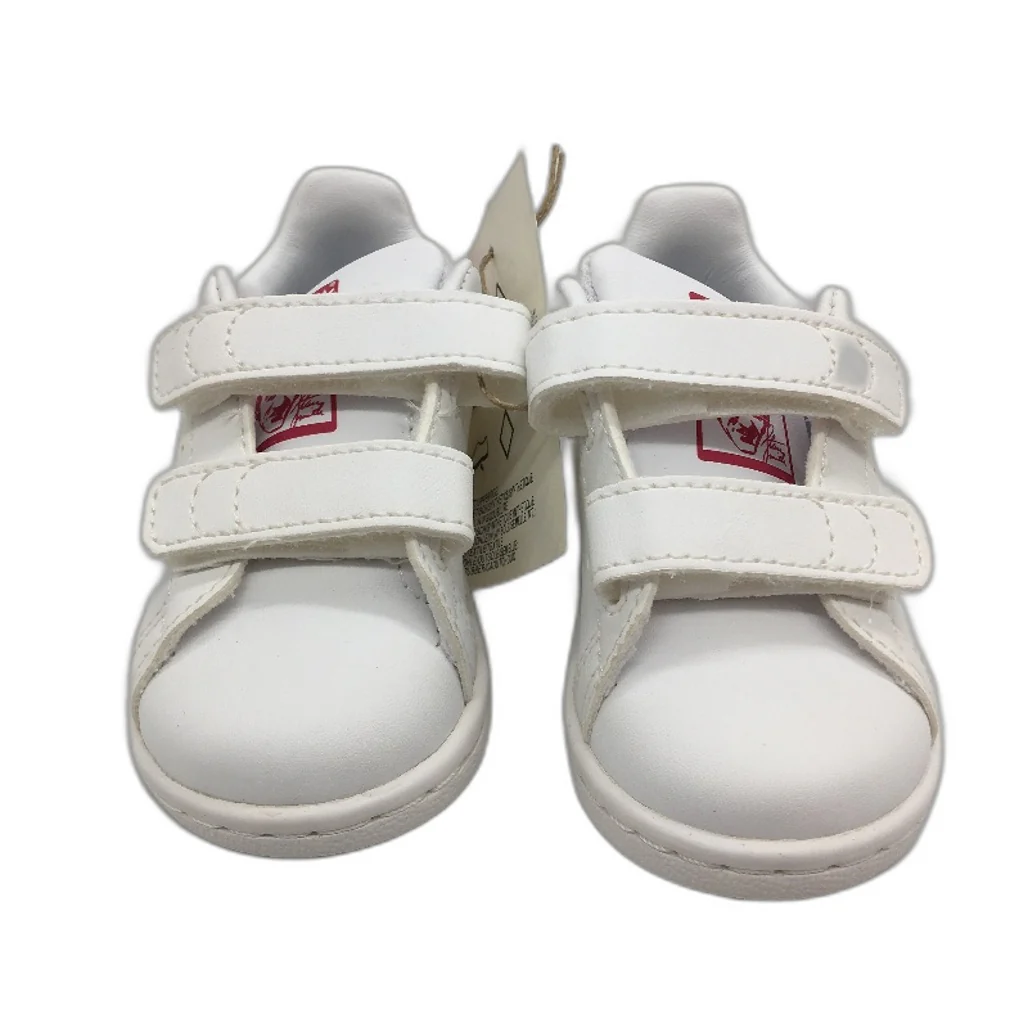 Adidas Stan Smith White & Pink Easy Strap Sneakers TODDLER Size US4 11cm NEW - Image 2