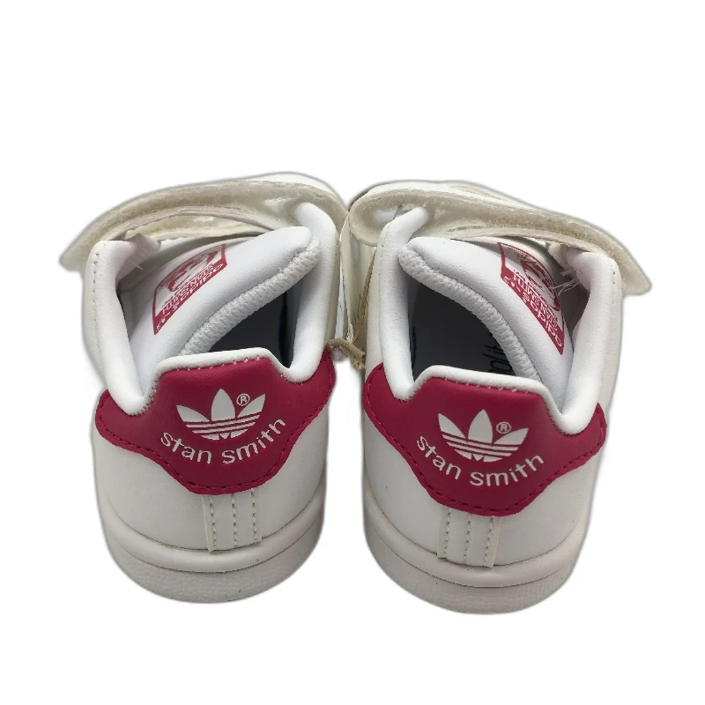 Adidas Stan Smith White & Pink Easy Strap Sneakers TODDLER Size US4 11cm NEW - Image 4