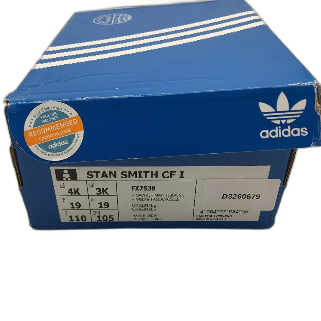 Adidas Stan Smith White & Pink Easy Strap Sneakers TODDLER Size US4 11cm NEW - Image 7