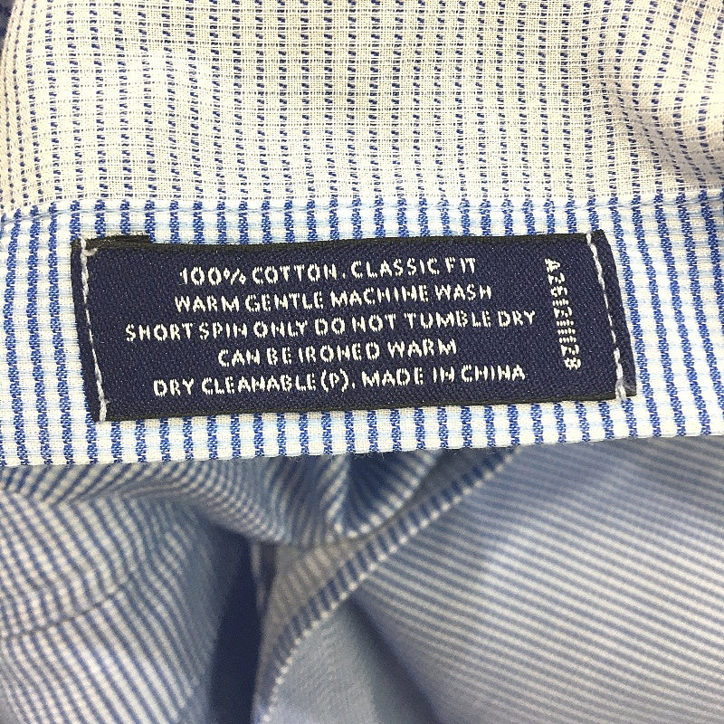 Abelard 100% Cotton Blue Check Long Sleeve Classic Fit Shirt Mens Size 42 - Image 5