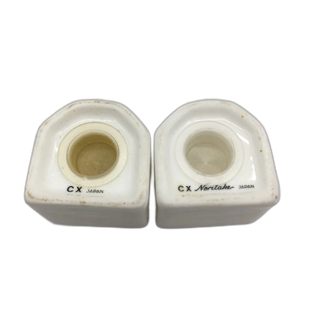 VINTAGE Noritake Ceramic White Made In Japan Mini Salt & Pepper Shakers - Image 4
