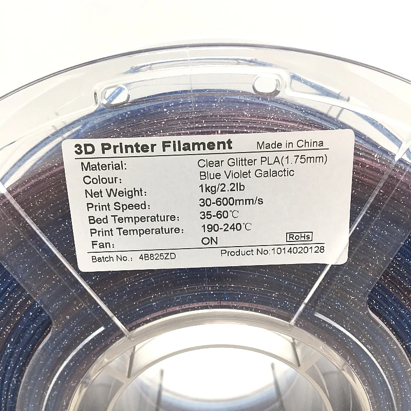 iSANGHU Clear Glitter PLA Filament 1 75MM Gradient Blue & Purple Transparent 1KG DEMO - Image 3