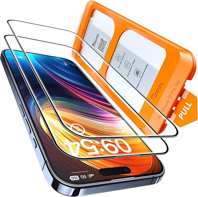 Tocol Screen Protector For iPhone 15 Pro Max 9H Hardness Military Grade NEW
