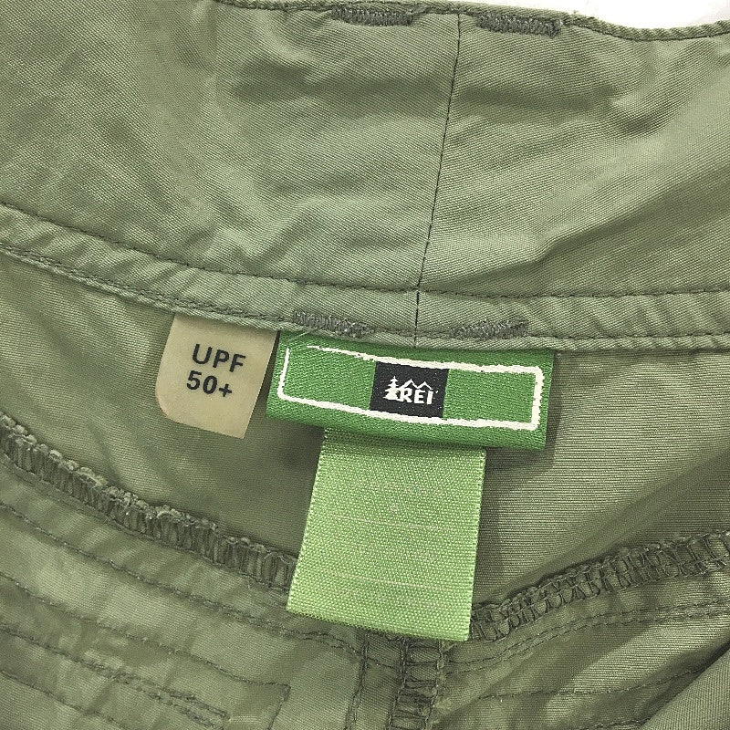Rei UPF 50+ Army Green Flat Front Nylon Cargo Shorts Ladies Size Small - Image 3