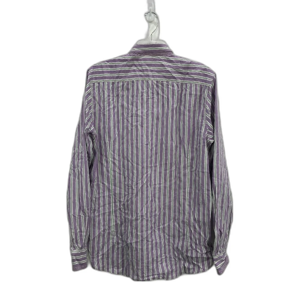 Ted Baker London Purple Green Stripe Elbow Patch Button Up Shirt Mens Size 4 - Image 2