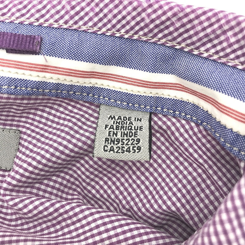 Ted Baker London Purple Green Stripe Elbow Patch Button Up Shirt Mens Size 4 - Image 6