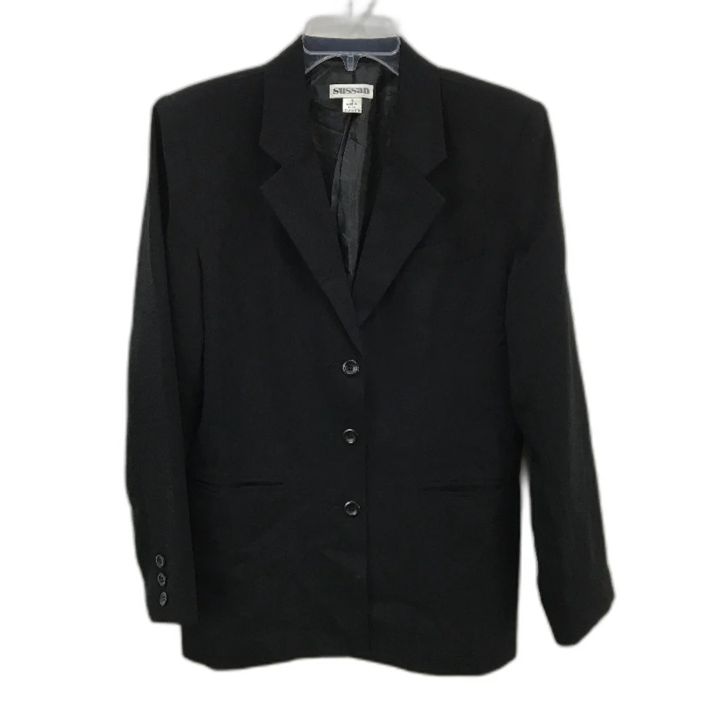 Sussan Black Double Breasted Essential Blazer Jacket Ladies Size 12
