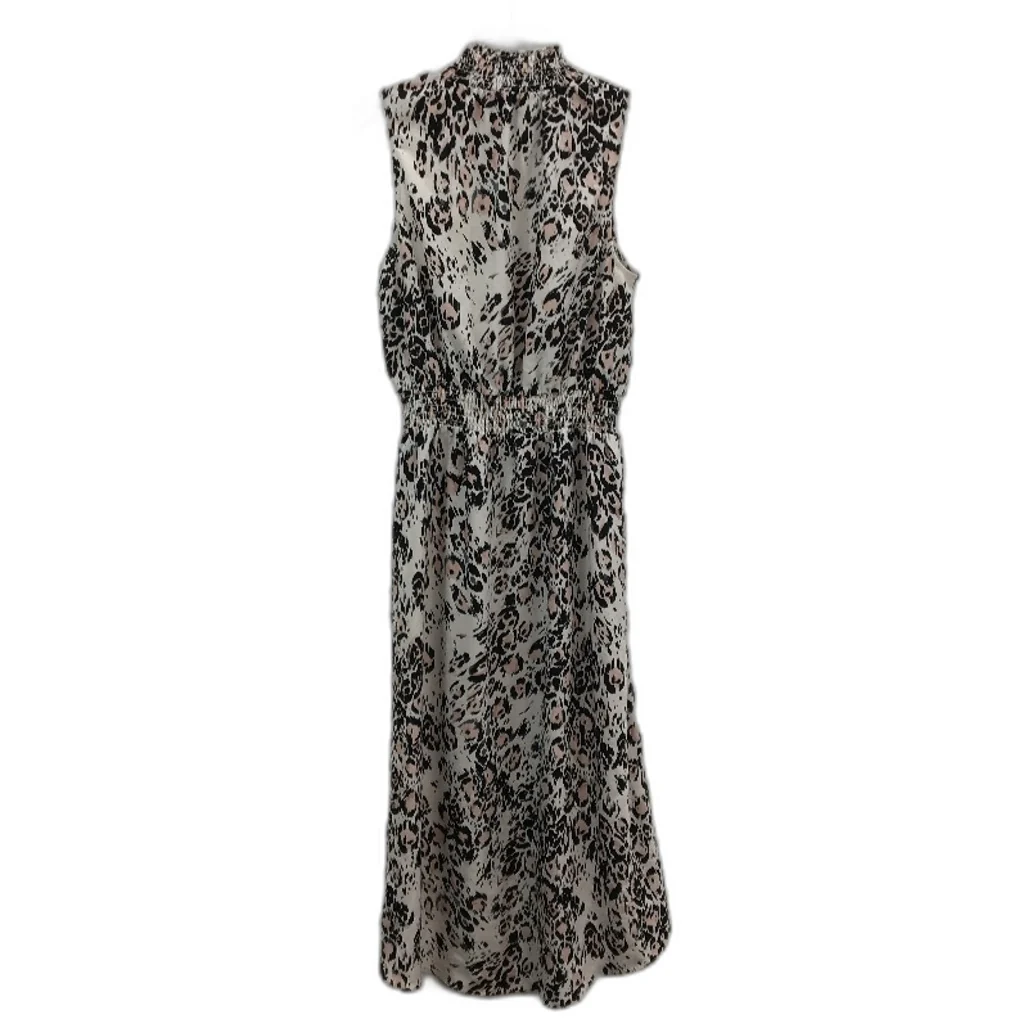Decjuba Leopard Print Ruched Turtleneck Sleeveless Dress Ladies Size 10 - Image 2