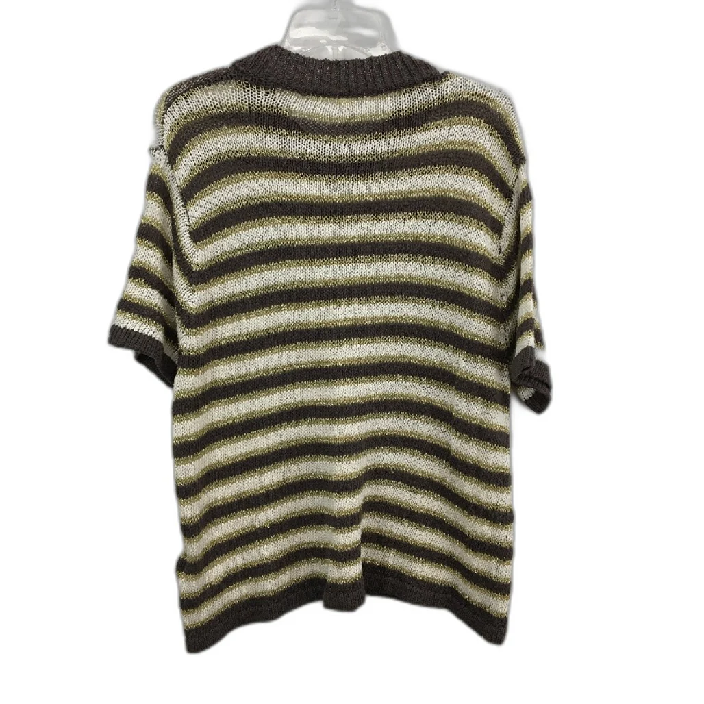 Cotton On Body Luxe Gold Knit Shortsleeve Stripe Sweater Ladies Size XL - Image 2
