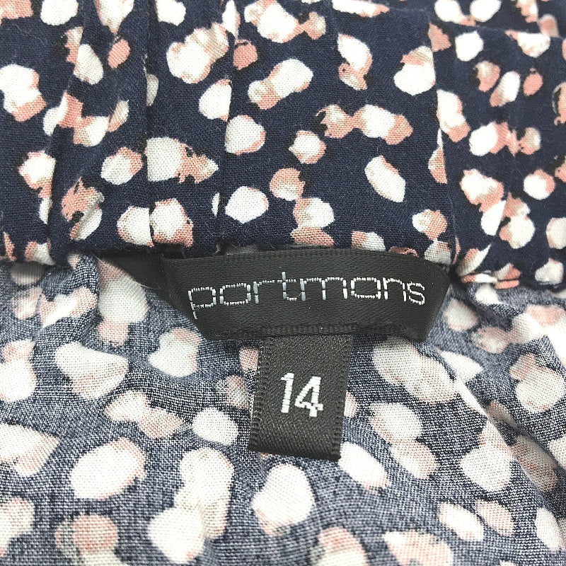 Portmans Black Spotted Viscose Elastic Waisted Lightweight Skirt Ladies Size 14 - Image 4