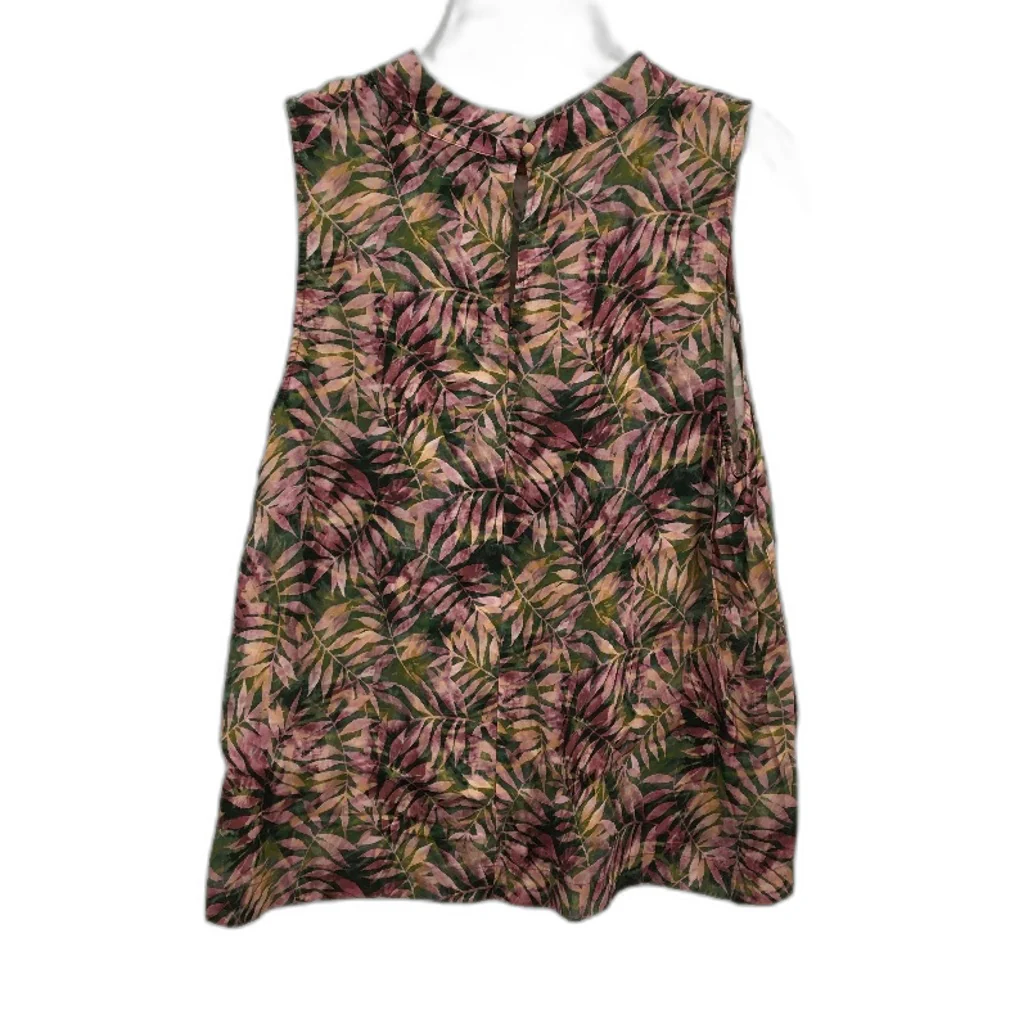 Sussan Pink Green Leaf Sleeveless Swing Style Top Ladies Size 14 NEW - Image 2