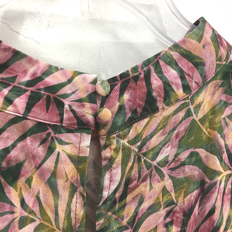 Sussan Pink Green Leaf Sleeveless Swing Style Top Ladies Size 14 NEW - Image 3