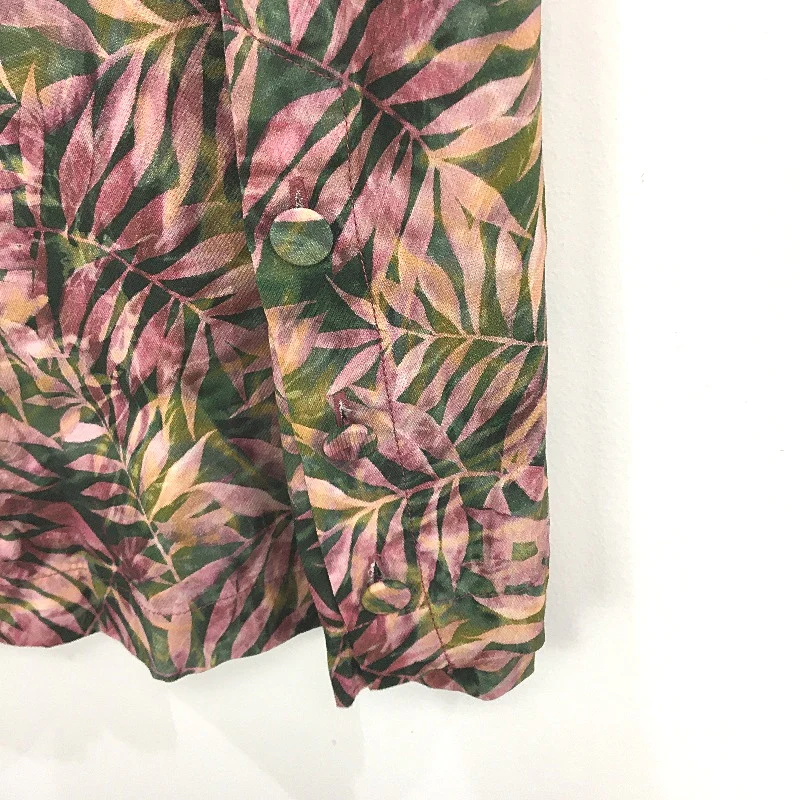 Sussan Pink Green Leaf Sleeveless Swing Style Top Ladies Size 14 NEW - Image 4