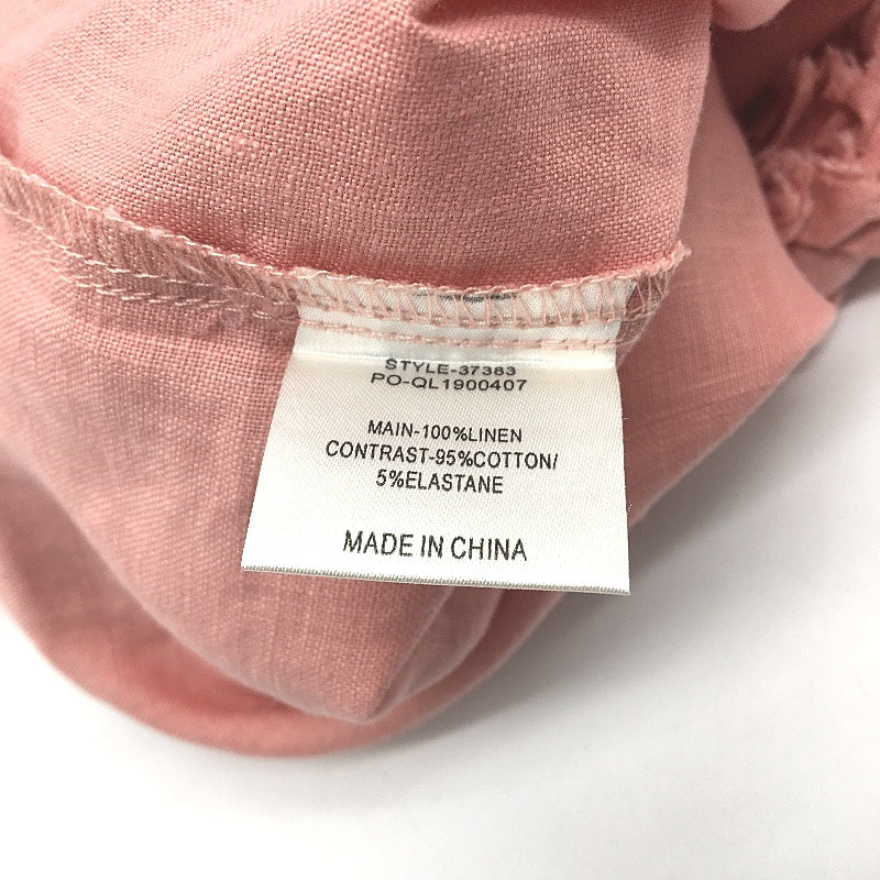Gordon Smith Coral Pink Mimi 100% Linen Ruffle Hem Pocket Skirt Ladies Size 10 - Image 4