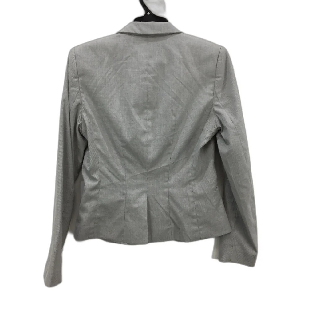 H&M Grey Mini Check Long Sleeve Single Button Blazer Jacket Ladies Size EU34 US4 - Image 2
