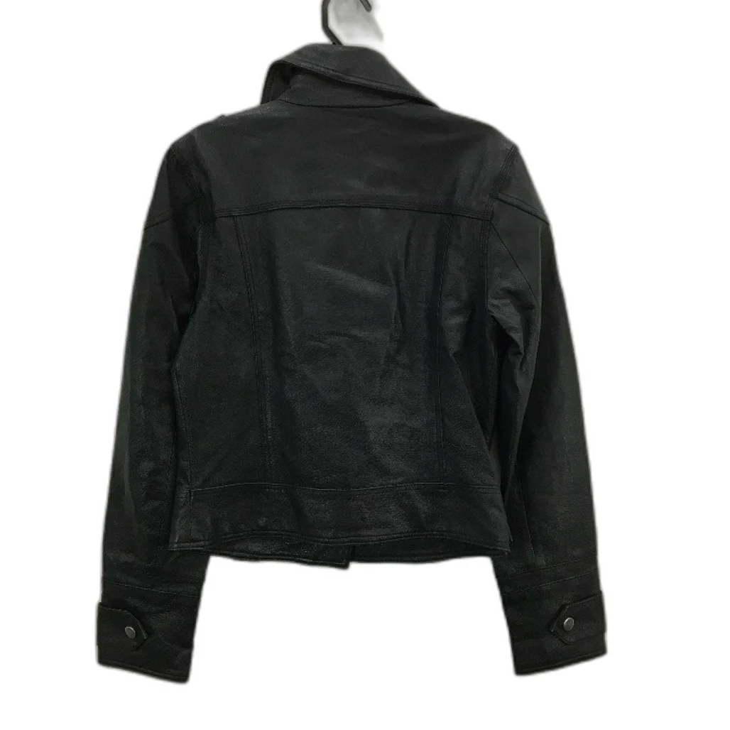 Portmans Black Real Leather Classic Biker Style Jacket Ladies Size 10 - Image 2