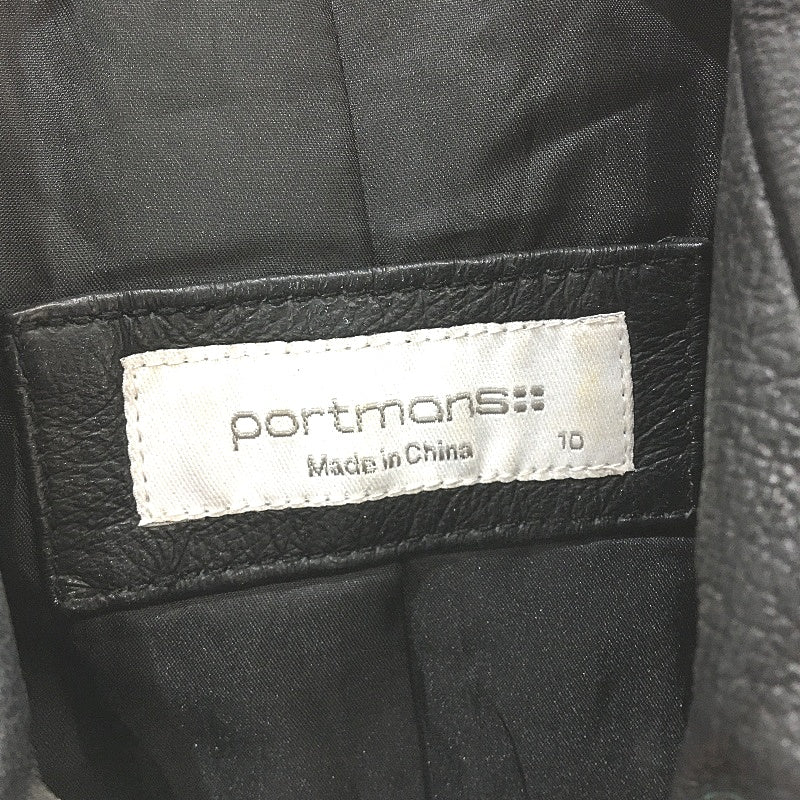 Portmans Black Real Leather Classic Biker Style Jacket Ladies Size 10 - Image 3