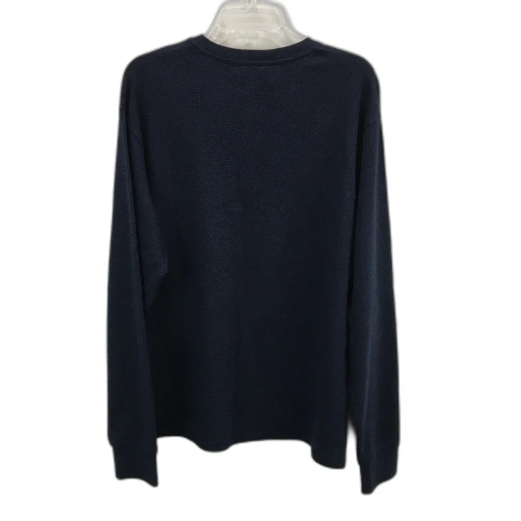 KDS Design Navy Blue Textured Waffle Long Sleeve Top Mens Size M NEW - Image 2