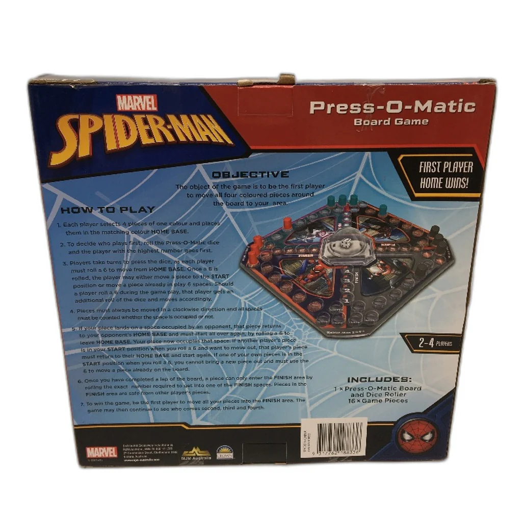 Marvel Spider-Man Press-O-Matic Boardgame and Size 7 Toddler Shoes Bundle NEW - Image 3