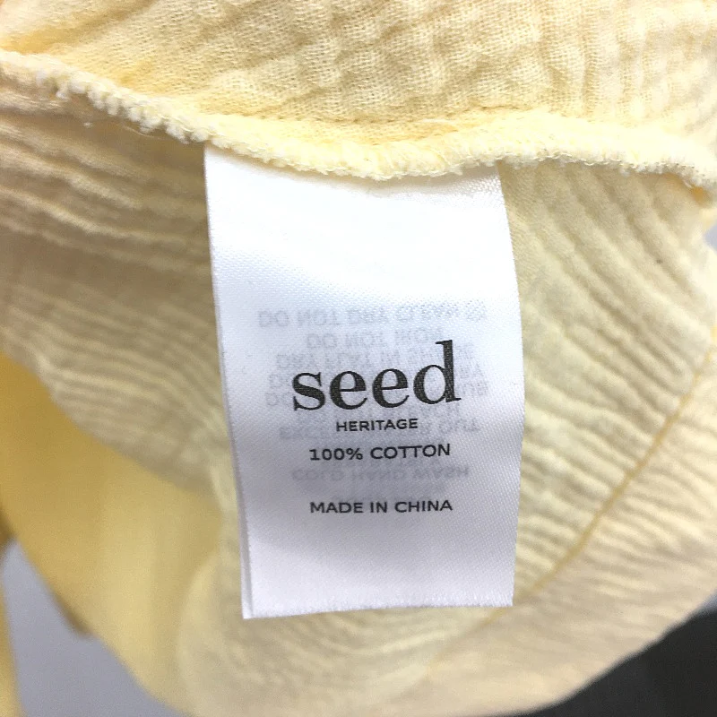 Seed Heritage Muslin Pastel Yellow Boxy Cotton Mini Dress Ladies Size 6 - Image 5