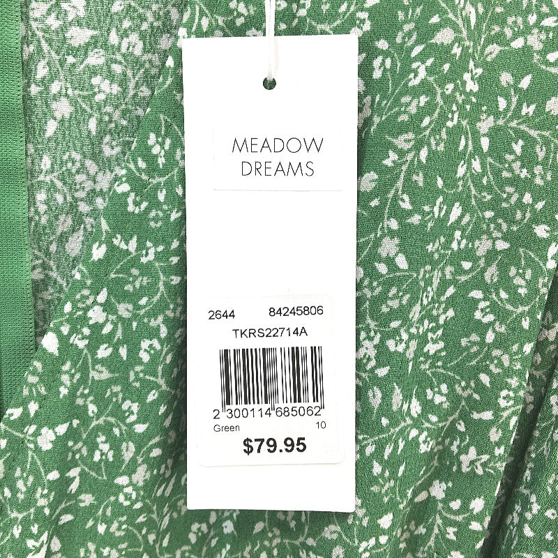 Tokito Meadow Dreams Green Floral Shortsleeve Mini Dress Ladies Size AU 10 NEW - Image 5