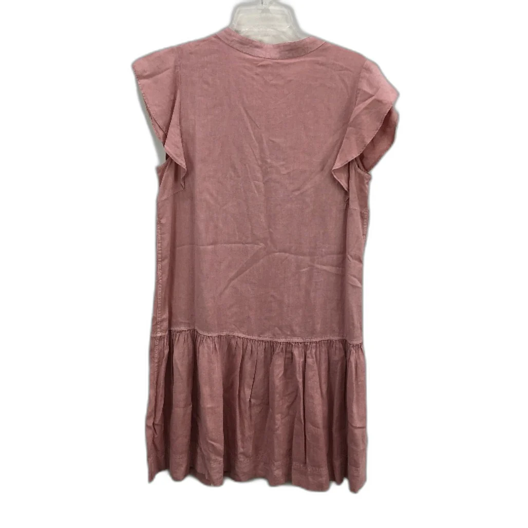 Grab Denim Plain Blocky Linen Blend Blush Pink Mini Dress Ladies Size 10 NEW - Image 2