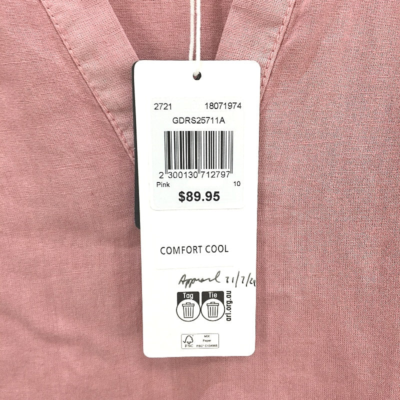 Grab Denim Plain Blocky Linen Blend Blush Pink Mini Dress Ladies Size 10 NEW - Image 4