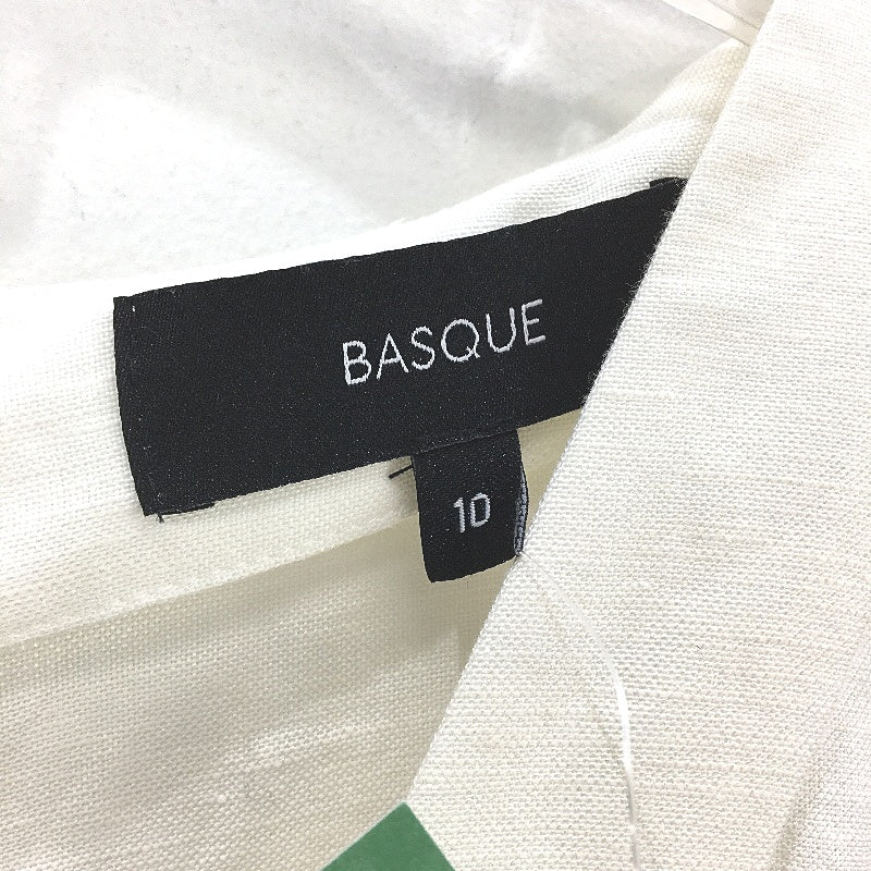 Basque Linen Blend V Neck Ivory White Pleated Dress Ladies Size AU 10 NEW - Image 4