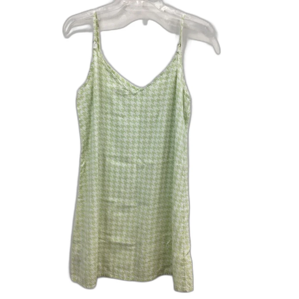 Roxy Shine A Light Green Houndstooth Strappy Mini Dress Ladies Size Medium - Image 2