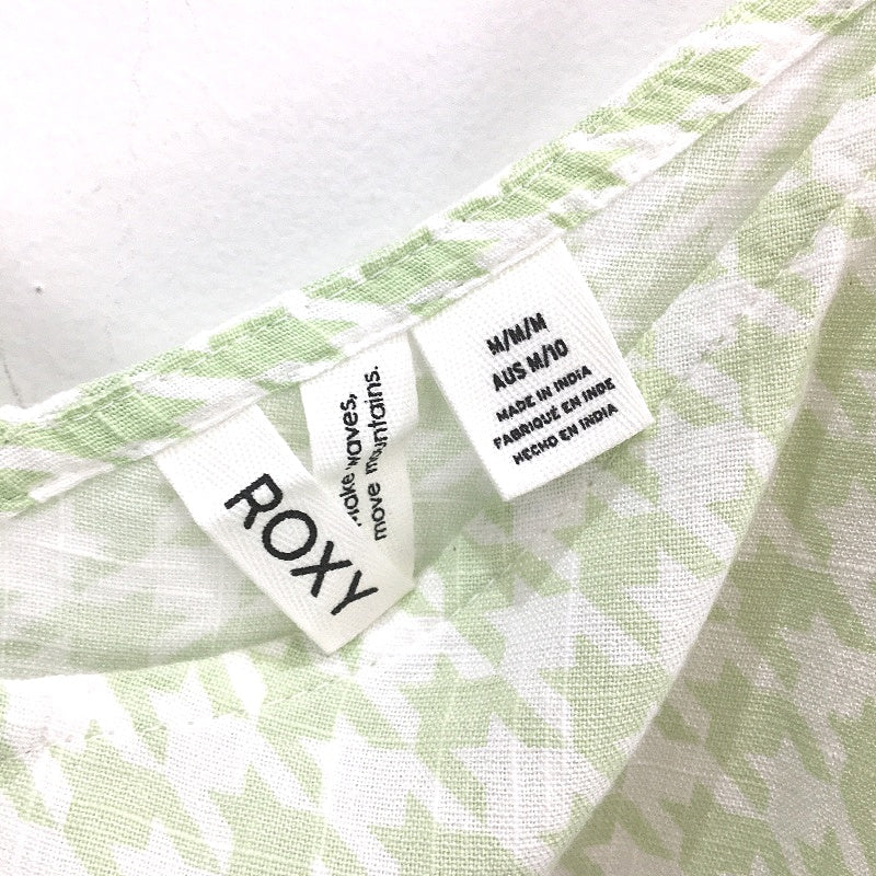 Roxy Shine A Light Green Houndstooth Strappy Mini Dress Ladies Size Medium - Image 3